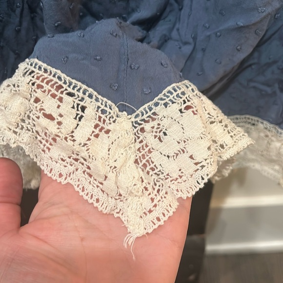 🔥 | Blue Tank Top with White Lace - Picture 3 of 6